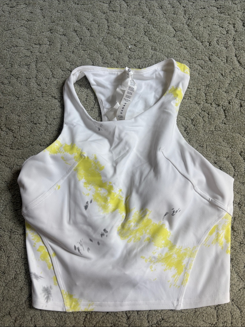 Lululemon Women’s White & Yellow Racerback Tank Top